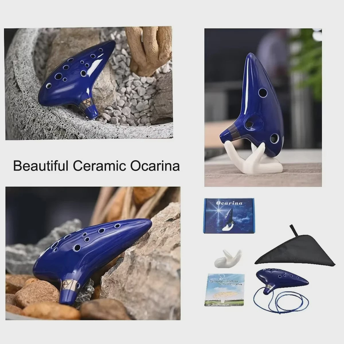 Professionele Keramische Ocarina in Alto C - 12 Tonen, Draagbaar Muziekinstrument met Accessoires