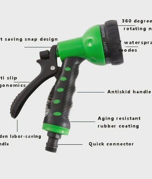 Multifunctionele Waterspuit met 7 standen - Ideaal voor Auto Wassen, Tuin en Gazon