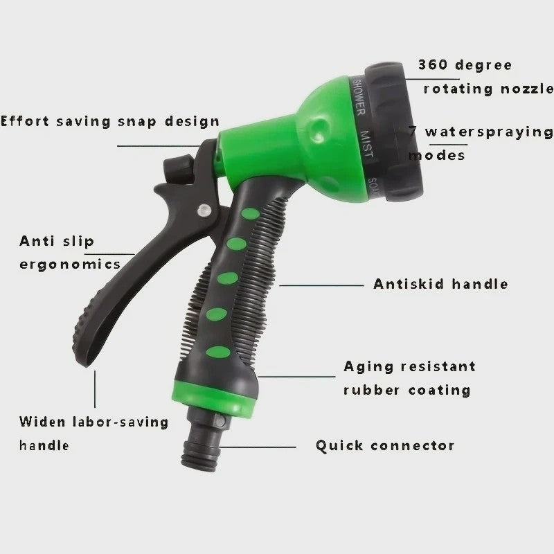 Multifunctionele Waterspuit met 7 standen - Ideaal voor Auto Wassen, Tuin en Gazon