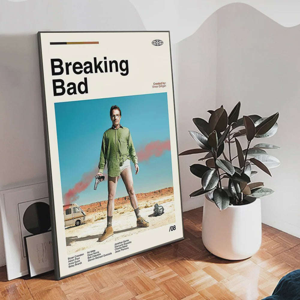 Breaking Bad Canvas Poster - Vintage Film Art Print voor Woonkamer Decoratie