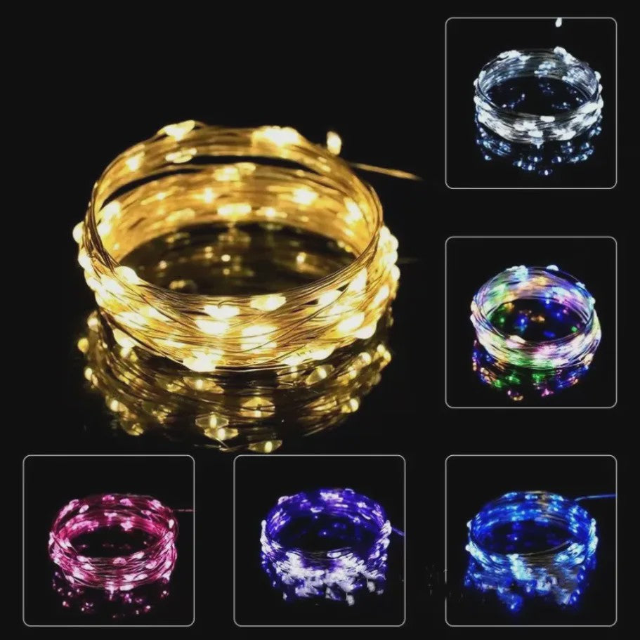 Waterdichte LED Snoer Verlichting - 1-5M Koperdraad - Batterij Aangedreven - Feest & Kerst Decoratie