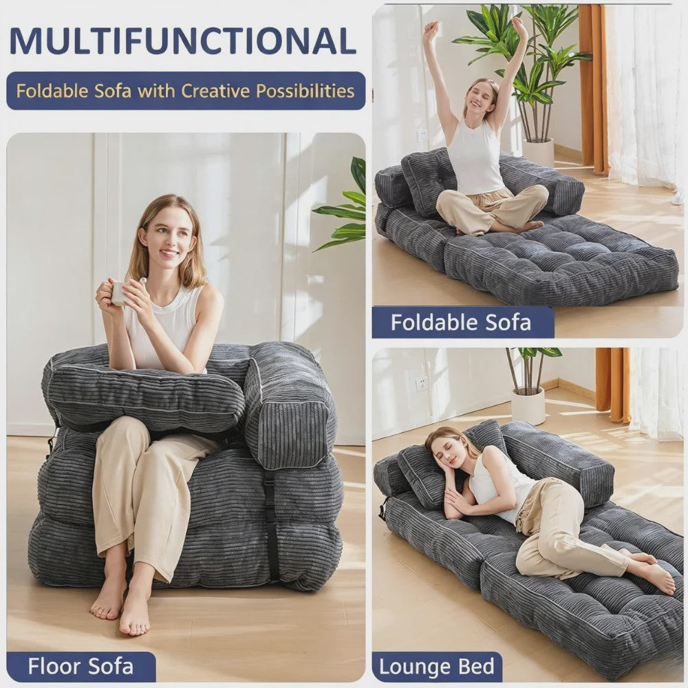 Multifunctionele Opvouwbare Sofa Bed Stoel - Comfortabel Lounge Bed voor Woonkamer & Slaapkamer