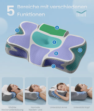 Ergonomisch Nekkussen van Traagschuim - Hoogte Verstelbaar & Wasbare Hoes