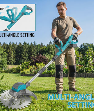 Draadloze Grasmaaier & Trimmer 9-Inch 300W - Telescopisch & Borstelloos