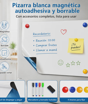 Zelfklevende Magnetische Whiteboard Sticker - Uitwisbaar & Flexibel voor Kantoor en Klaslokaal