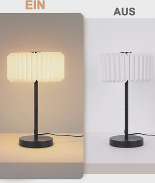 Vintage Design Tafellamp met Papieren Lampenkap - Sfeervolle Slaapkamerlamp