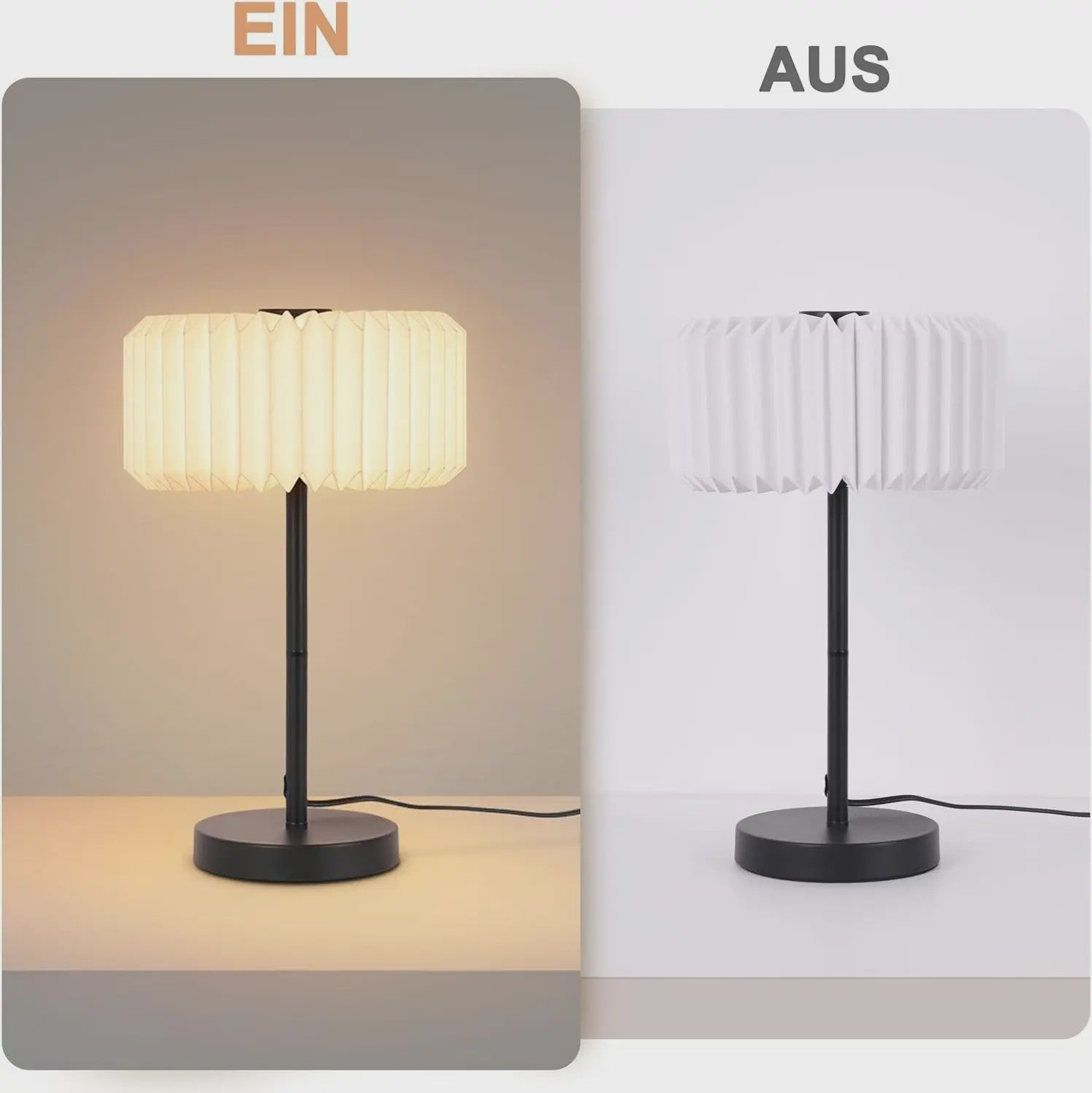 Vintage Design Tafellamp met Papieren Lampenkap - Sfeervolle Slaapkamerlamp