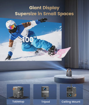 Wimius P61 Portable 4K Projector - Officiële Netflix, 1600 ANSI Lumen, Auto Focus, WiFi 6
