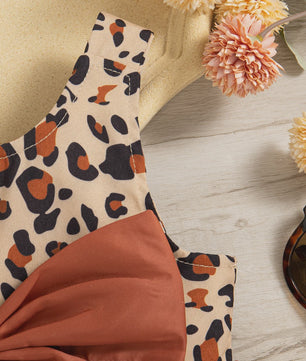 Zomerjurk Baby Meisje Luipaardprint met Strik en Mutsje - Katoen