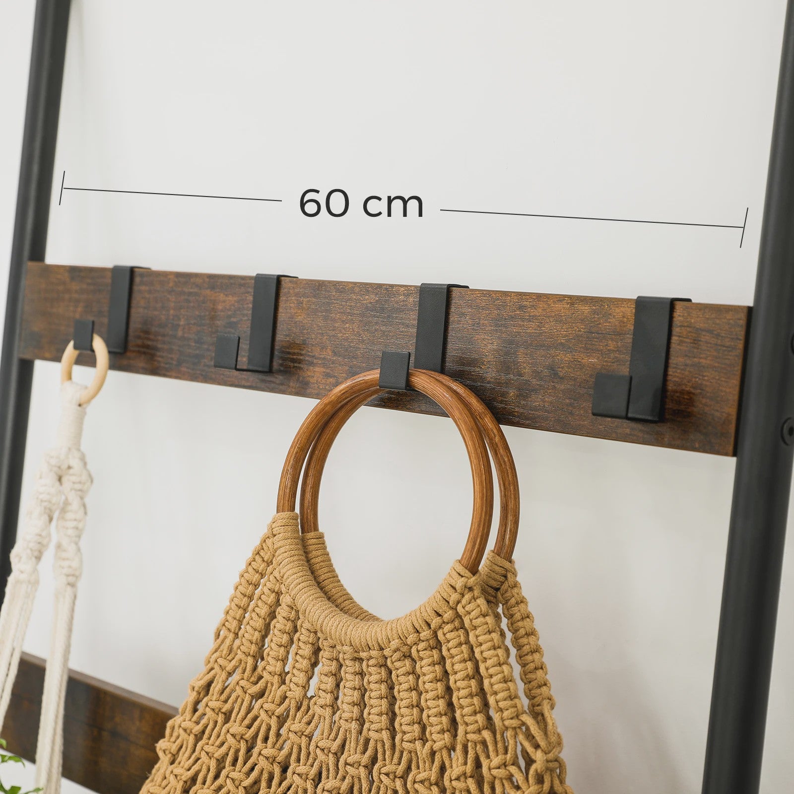 Stijlvolle Handdoekladder met 5 Niveaus en 4 Haken - Decoratief en Praktisch