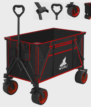WOLTU Vouwbare Transportkar met Remmen - 240L Camping Kar voor Tuin, Strand & Boodschappen