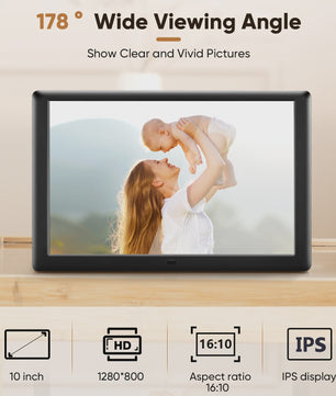 10 Inch Digital Photo Frame Electronic 1920*1080IPS/Music/Video Player/Calendar/Alarm USB Or SD Card With Remote Control