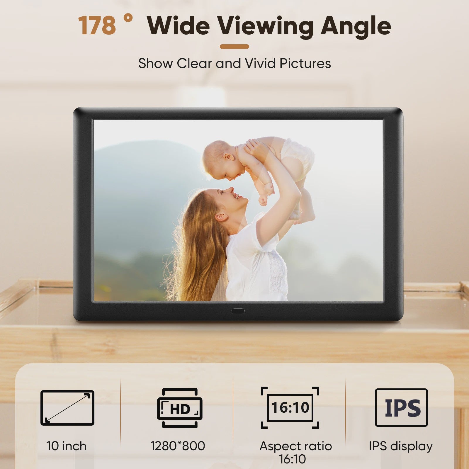 10 Inch Digital Photo Frame Electronic 1920*1080IPS/Music/Video Player/Calendar/Alarm USB Or SD Card With Remote Control