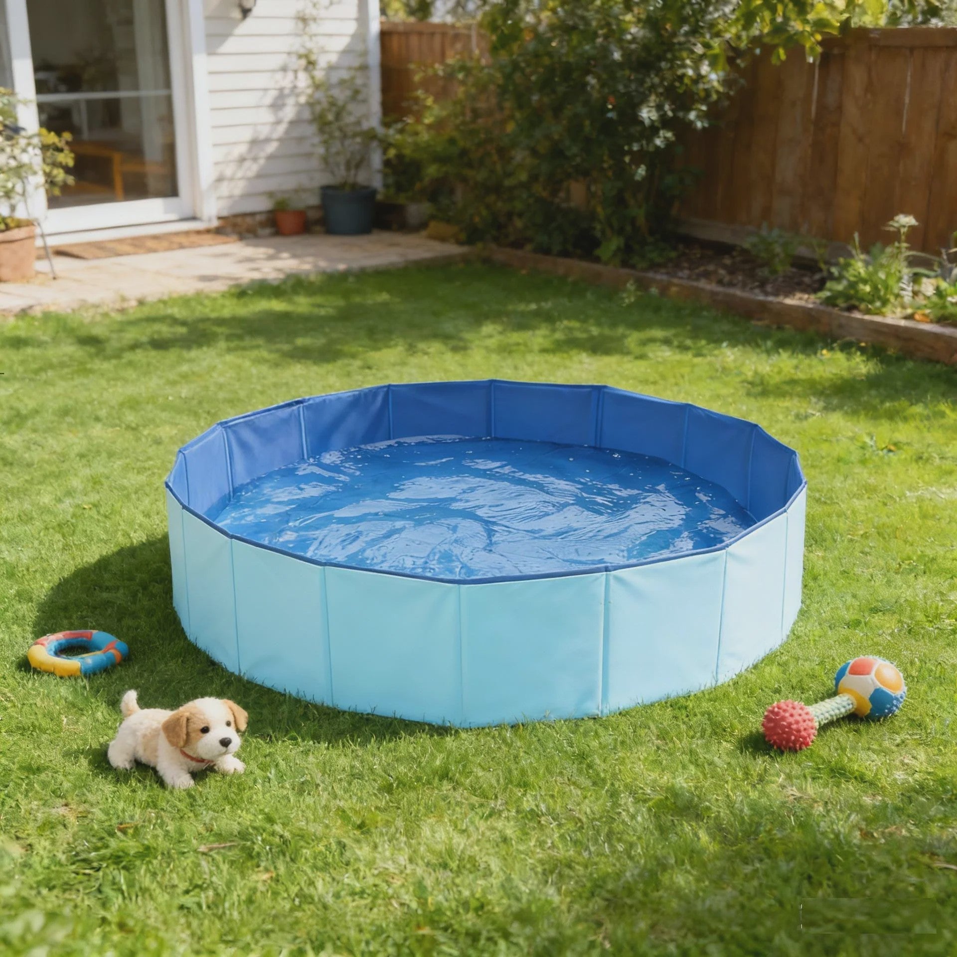 Opvouwbaar PVC Hondenbad 120x30cm - Draagbaar Zwembad voor Binnen & Buiten Gebruik