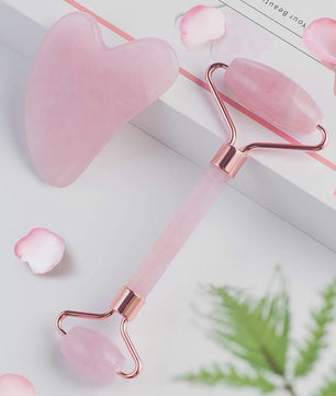 Natuurlijke Jade Roller & Gua Sha Steen Set - Gezichts-, Lichaams- en Nekmassage