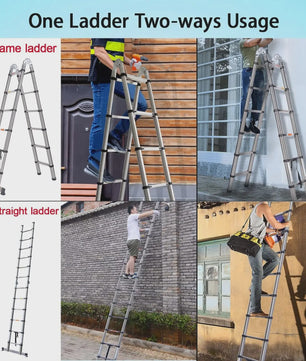 5 Meter Telescopische Ladder - A-Frame & Rechte Ladder - 150kg - RVS - Inklapbaar