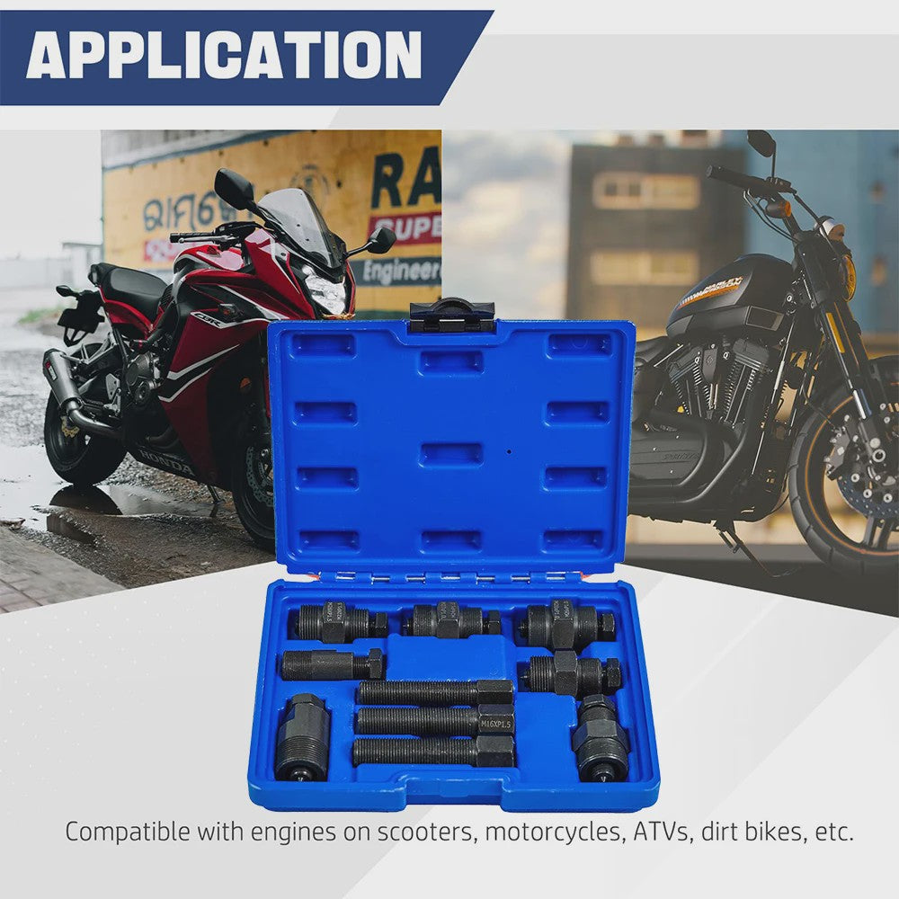 10-delige Vliegwieltrekker Set voor Motor, Quad & Crossmotor - Universeel & Robuust