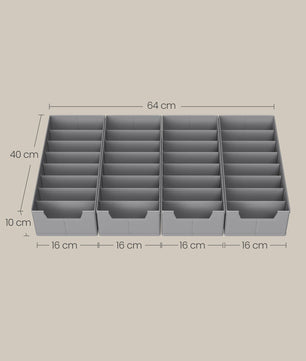 Songmics 4-delige Opvouwbare Lade-Organizers Set - Ideaal voor Kleding en Accessoires
