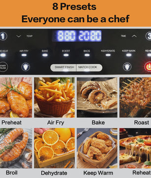 XXL Airfryer 12L met Dubbele Kamer, Touchscreen & 8 Programma's