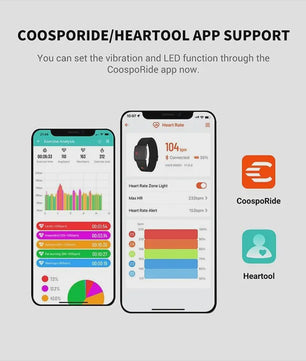COOSPO HW9 HRM Sensor Armband Heart Rate Monitor with HR Zones/Calories for Fitness Running BLE5.0 ANT+ for Peloton,Zwift,Wahoo