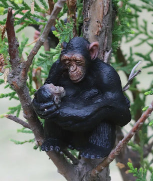 Oenux Wild Animal Speelfiguren: Aap, Chimpansee, Orang-oetan & Gibbon (PVC)