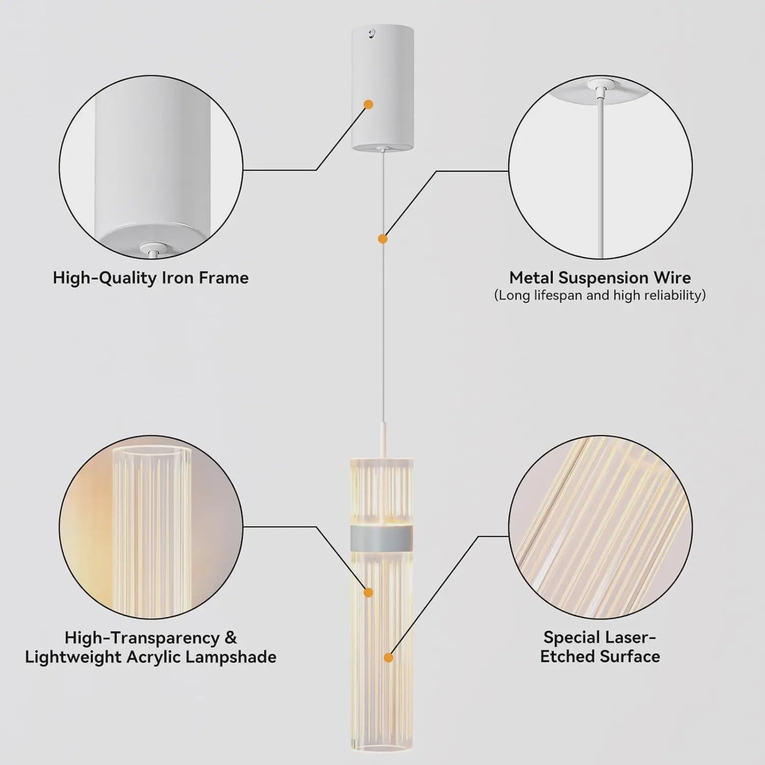 Moderne Cilinder Hanglamp - Verstelbare Kleurtemperatuur (3000K-6500K)