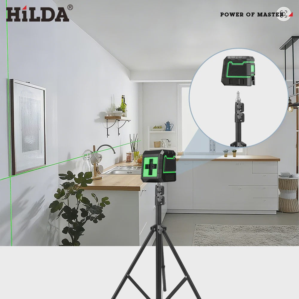 HILDA Laserwaterpas Statief - Verstelbaar 1.6m/3m Hoogte, Aluminium Legering, 1/4" Interface