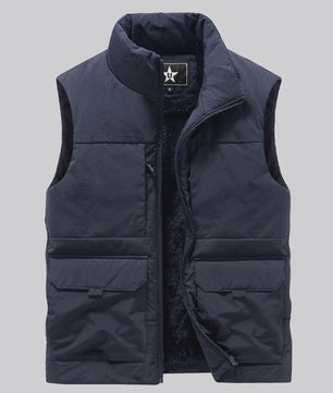 Heren Winter Vest - Warm Fleece Gevoerd, Multi-Pocket, Grote Maten tot 6XL