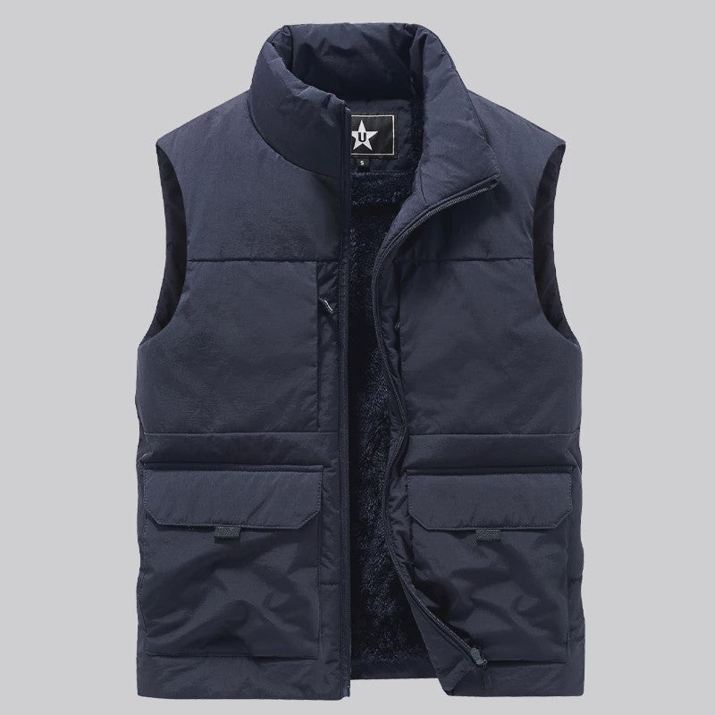 Heren Winter Vest - Warm Fleece Gevoerd, Multi-Pocket, Grote Maten tot 6XL