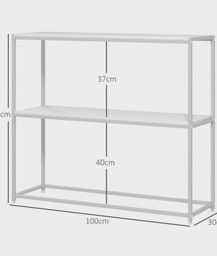 Stijlvolle Witte Console Tafel met Open Planken - 100x30x87 cm