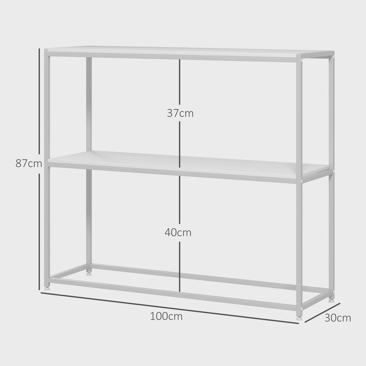 Stijlvolle Witte Console Tafel met Open Planken - 100x30x87 cm
