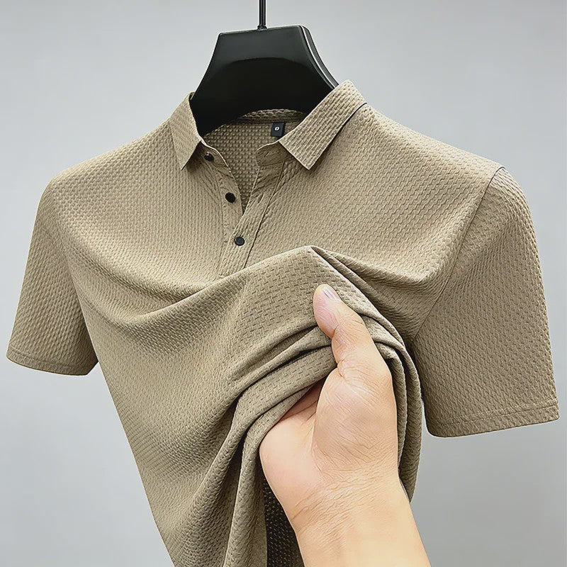 Heren Poloshirt met Wafelstructuur - Korte Mouw, Zachte & Ademende Stof