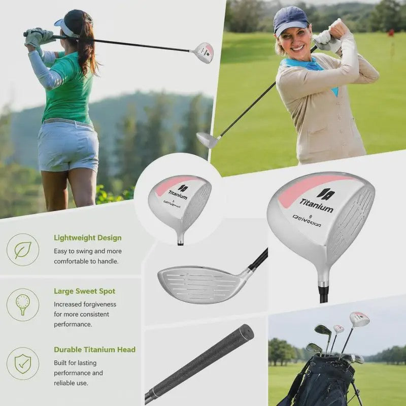 Lichtgewicht Golfclub voor Dames (12° Driver, 460CC) - Ideaal voor Dagelijkse Oefening en Gemakkelijk Transport