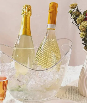 Grote Transparante IJsemmer met Handvat - Perfect voor Wijn, Champagne & Bier