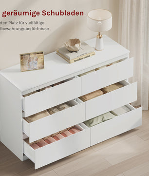 Moderne Commode met 6 Lades - 120x40x75cm - Woonkamer, Slaapkamer, Hal