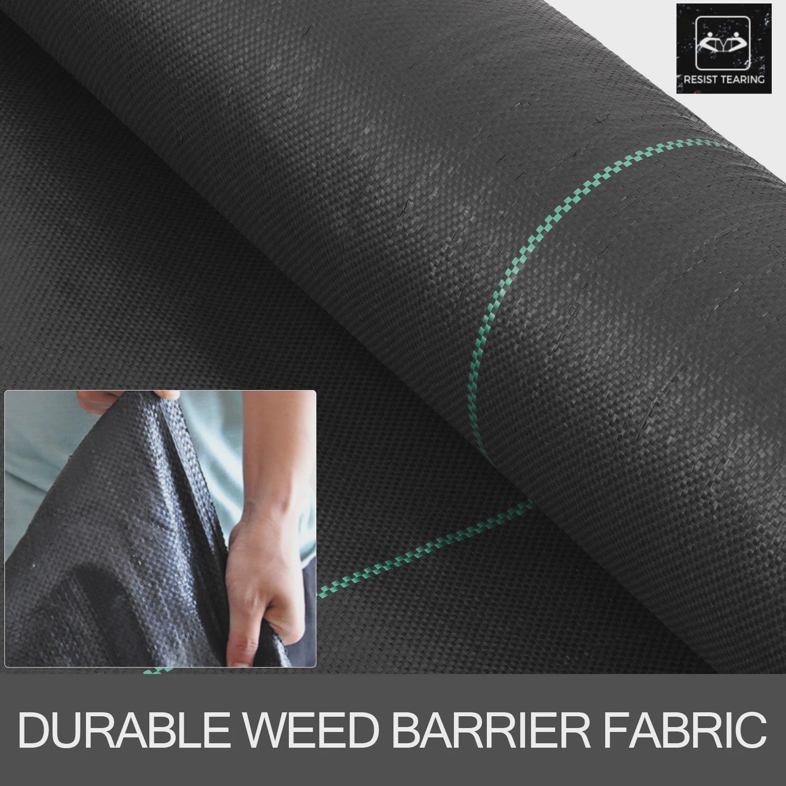 SucceBuy Woven Gronddoek - 1.83m x 91.4m - Zwaar Werk Geotextiel - Onkruidbarrière