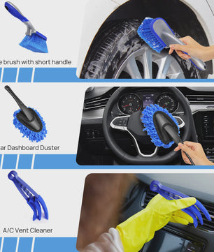 29-delige Auto Poets- en Detailset: Borstels, Sponges & Doeken voor Interieur & Exterieur