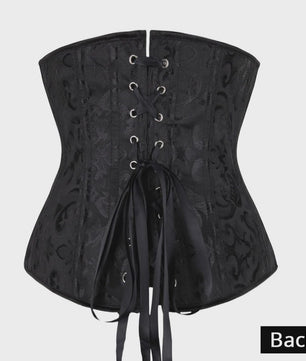 Bloemenprint Underbust Corset met Push-Up Effect - Sexy Gothic Stijl