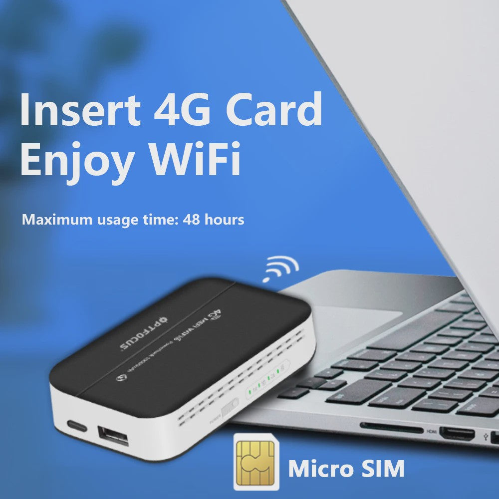 OPTFOCUS 4G WiFi6 Pocket Router 10000mAh Powerbank | Draagbare MIFI Hotspot