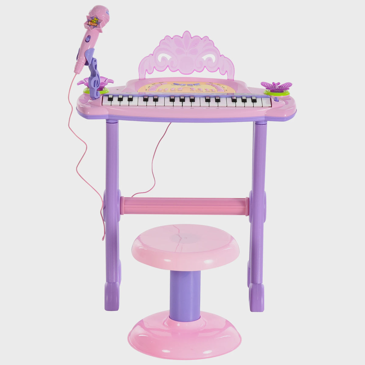 Homcom Children's Electronic Keyboard 32 Keys Microphone Light Sound Mp3 Karaoke