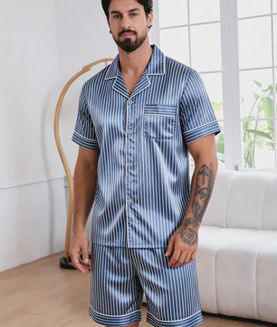 Heren Zomer Pyjama Set Korte Mouw - Zacht & Comfortabel Nachtkleding en Loungewear