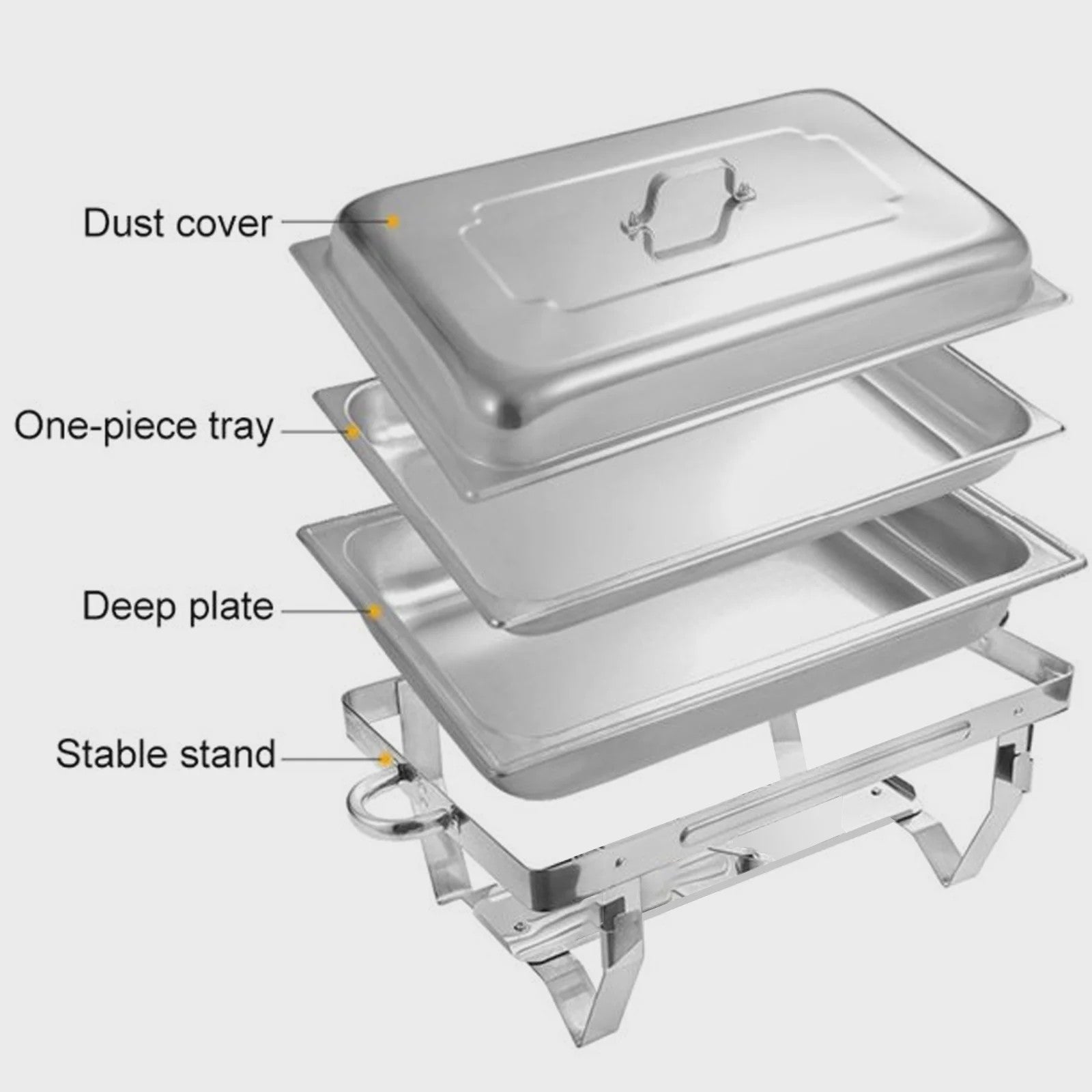 RVS Bain-Marie Set 8QT - Buffet Warmer voor Feesten, Catering & Bruiloften (2/4/6 Stuks)