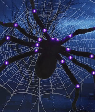 Grote Halloween Spider Web Verlichting met 250 LED's en Gigantische Spin - 5 Meter