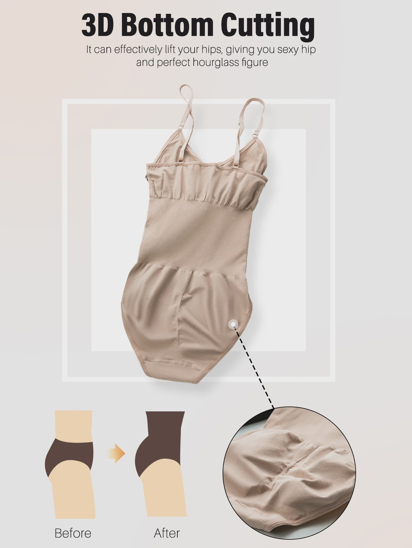 Naadloze Body Shaper met Butt Lifter & Open Kruis - Vormgevend en Corrigerend