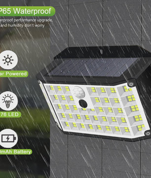 Solar Buitenlamp met Bewegingssensor - 176 LED, IP65 Waterdicht, 3 Modi