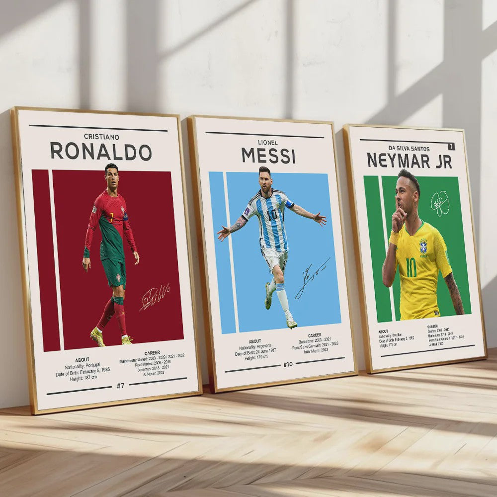 Iconische Maradona Handtekening Poster - Argentinië Voetbal Canvas Muurdecoratie