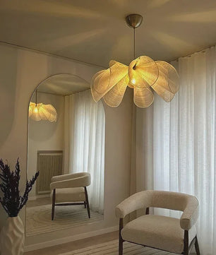 Wabi Sabi Stoffen Plafondlamp - Vintage Hanglamp voor Sfeervolle Verlichting