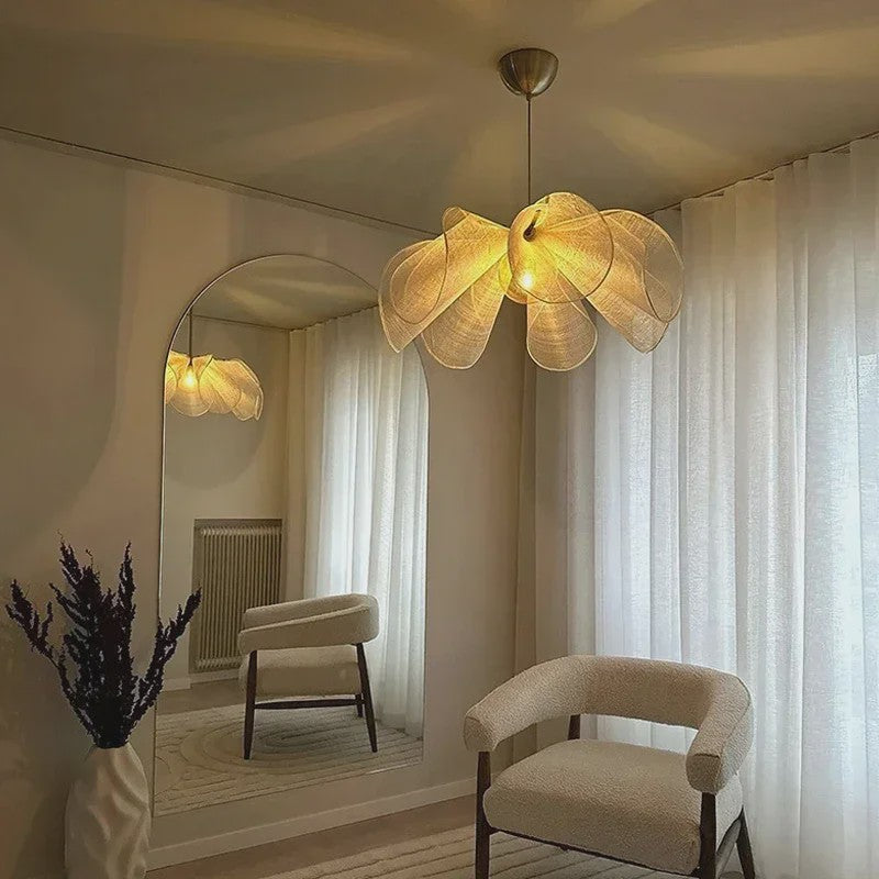 Wabi Sabi Stoffen Plafondlamp - Vintage Hanglamp voor Sfeervolle Verlichting