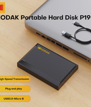 KODAK P190 Externe Harde Schijf 500GB/1TB - USB 3.0 Draagbare Opslag voor PC & Laptop