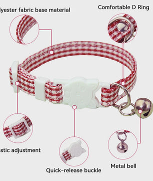 Verstelbare Kattenhalsband met Bel - Veilig & Stijlvol - Anti-verstikking Gesp